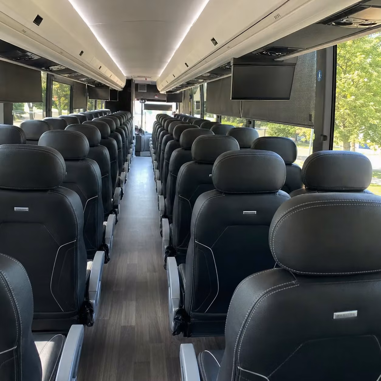 56 passenger charter bus inside
